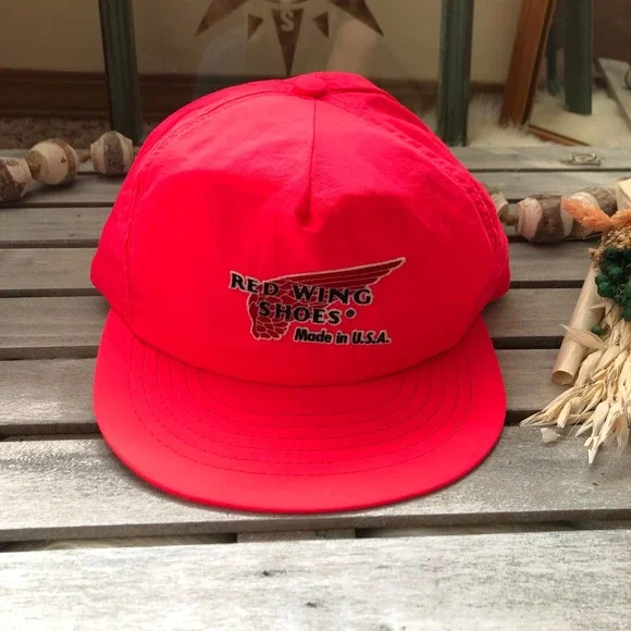 Vintage Rare Red Wing Shoes USA Heritage Boots Swingster Hat Pink Snapback - Picture 1 of 5